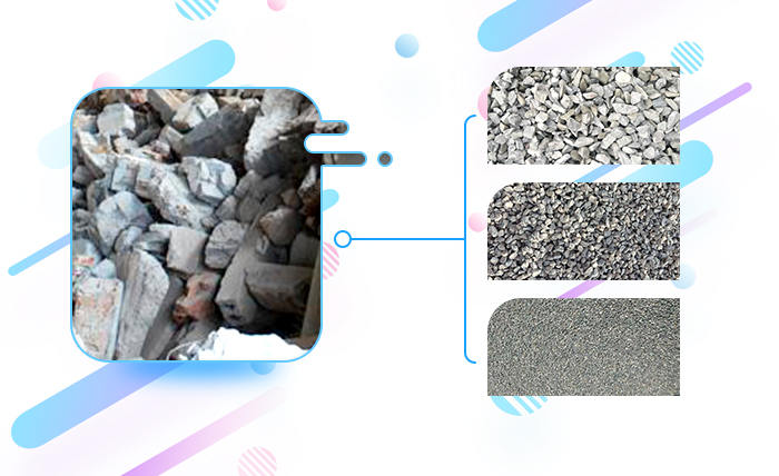 废旧水泥块破碎前后效果对比 废旧水泥块破碎前后效果对比